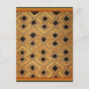 Cartão Postal Têxtil Africano Zaire Congo Kuba