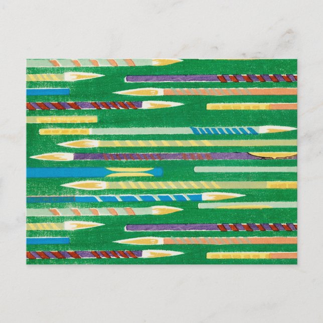 Cartão Postal Têxtil De Pincel Japonês (Frente)