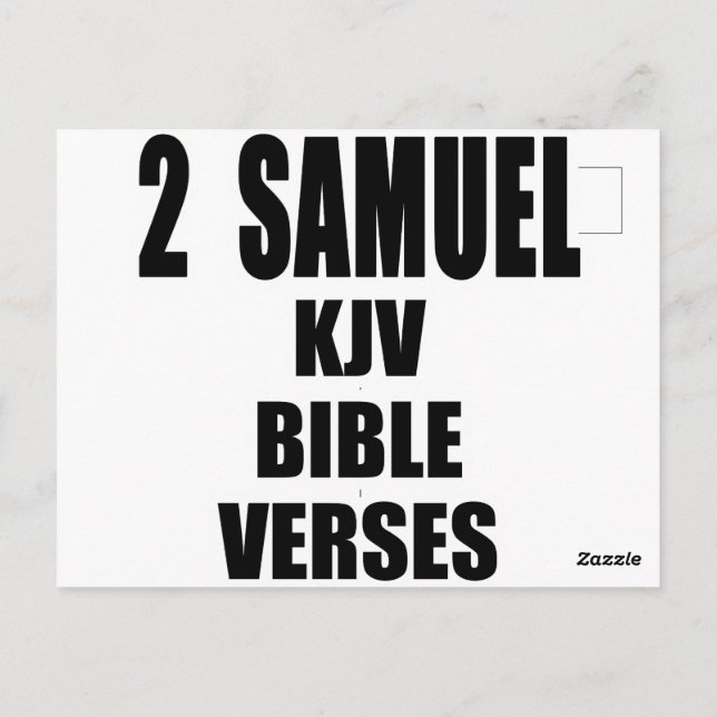 Cartão Postal Texto "2 Versos da Bíblia do Samuel KJV" (Verso)