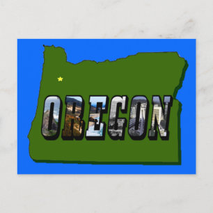 Cartão Postal Texto da Imagem e do Mapa do Oregon