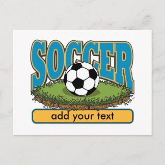 Cartão Postal Texto de adição de futebol personalizado