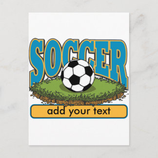 Cartão Postal Texto de adição de futebol personalizado