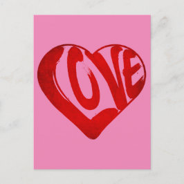 CARTÃO POSTAL TEXTO DE AMOR TIPOGRAFIA VERMELHA DIA DOS NAMORADO