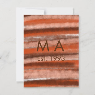 Cartão Postal Texto de data de ano do nome de adição de boho rús