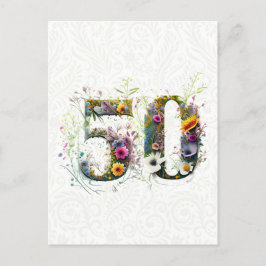 Cartão Postal Texto de Flores Silvestres Decorativas para 50º An