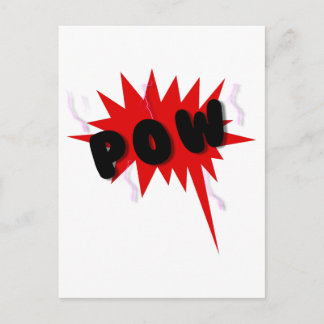 Cartão Postal texto de quadrinhos vermelho e preto e design de e