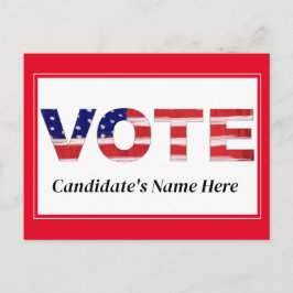Cartão Postal Texto de Votação em Cores de Sinalizador Nome do C