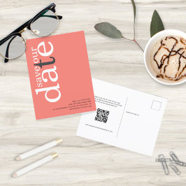 Cartão Postal Texto do Código QR Cor-de-Rosa Rosa Coral Salvar a