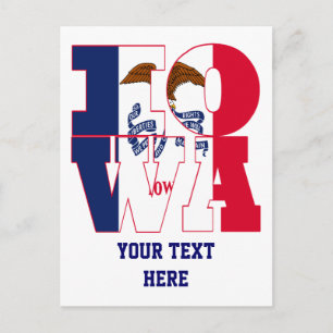 Cartão Postal Texto do sinalizador do estado de Iowa
