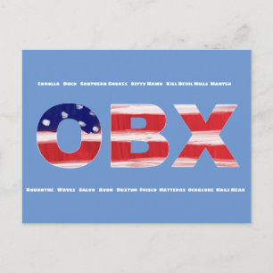 Cartão Postal Texto E Cidades Do Sinalizador OBX