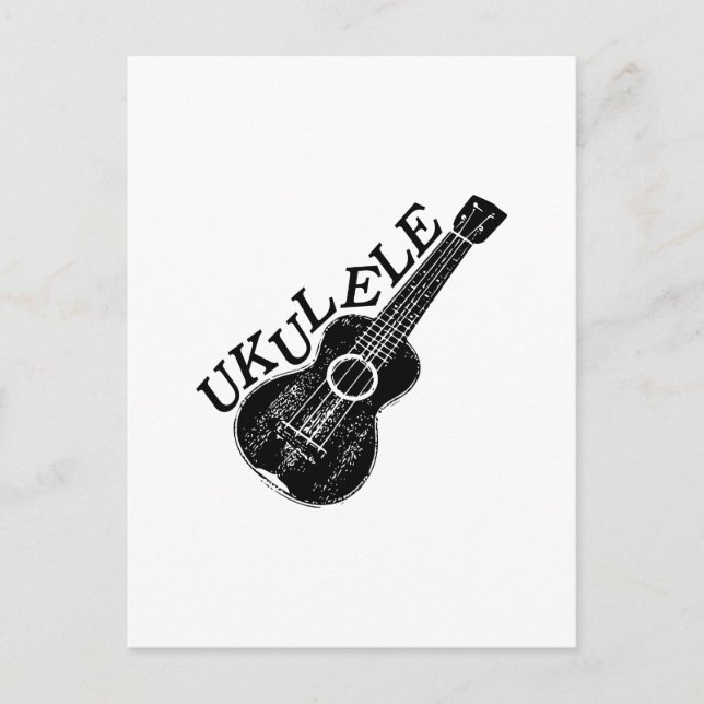 Cartão Postal Texto E Imagem Do Ukulele (Frente)
