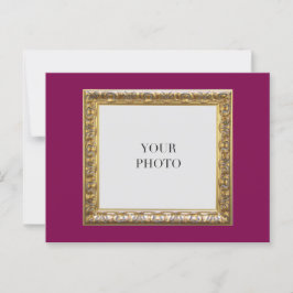 Cartão Postal Texto e Quadro de Fotografia Pessoal Vermelho Eleg