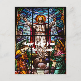 Cartão Postal Texto editável de Jesus/Felz pascoa de vidro estac