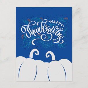 Cartão Postal Texto Elegante Feliz Dia de Ação de Graças com Abó