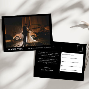 Cartão Postal Texto Elegante Simples e Casamento Fotográfico Obr