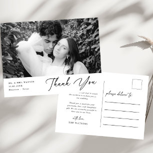 Cartão Postal Texto Elegante Simples e Casamento Fotográfico Obr