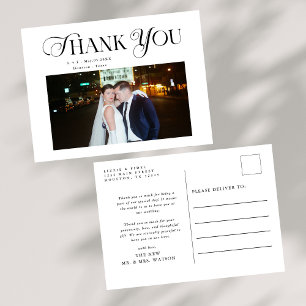 Cartão Postal Texto Elegante Simples e Casamento Fotográfico Obr
