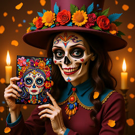 Cartão Postal Texto 💀 La Calavera Catrina