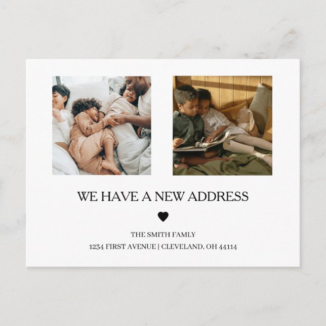 Cartão Postal Texto manuscrito de duas fotos | Anúncio elegante (Frente)