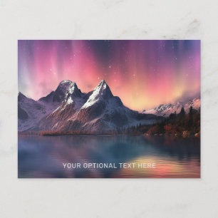Cartão Postal Texto personalizado Aurora Borealis