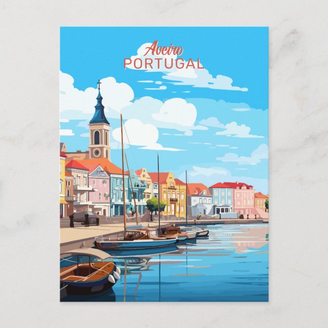 Cartão Postal Texto Personalizado Aveiro Portugal (Frente)