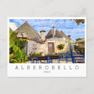 Cartão Postal Texto personalizado, casas de trulli, Alberobello,