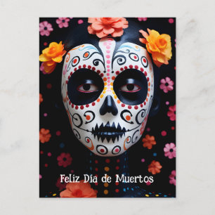 Cartão Postal Texto personalizado 💀 cor La Catrina
