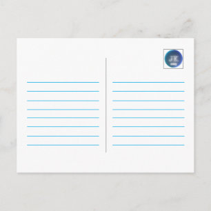 Cartão Postal Texto Personalizado da Linha de Coluna Dupla Azul 