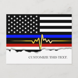 Cartão Postal Texto personalizado de sinalizador americano de li