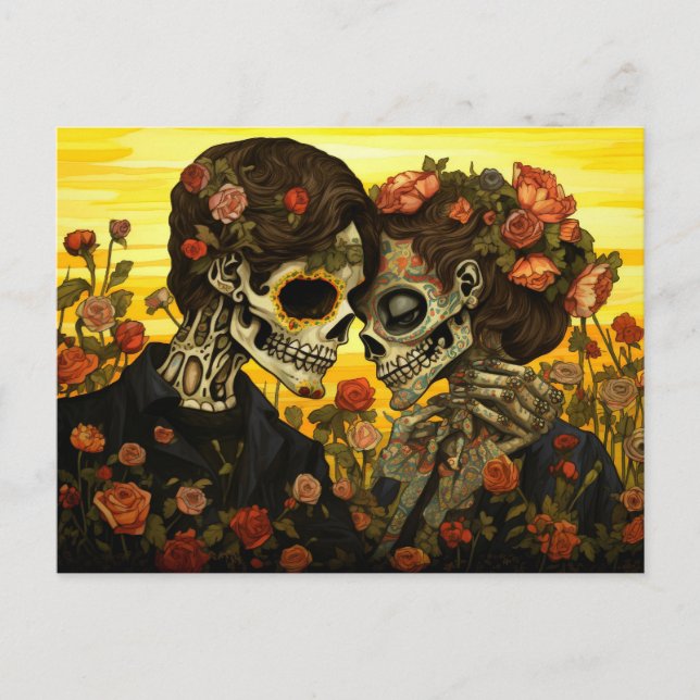 Cartão Postal Texto personalizado 💀 Día de Muertos (Frente)