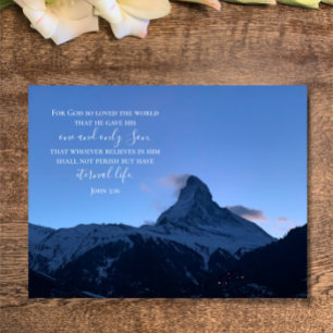Cartão Postal Texto Personalizado do John 3:16   Foto original d