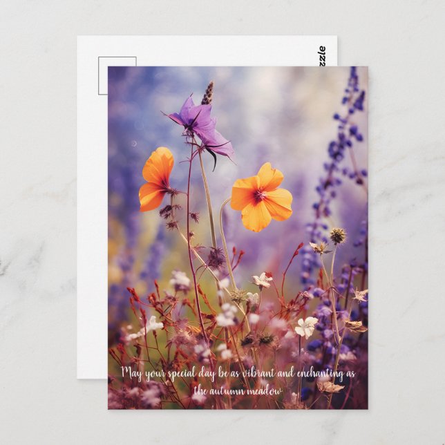 Cartão Postal Texto personalizado Encantando campo no outono (Frente/Verso)