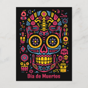 Cartão Postal Texto personalizado 💀 estilo de rabisco Día de Mu