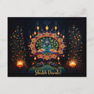 Cartão Postal Texto personalizado 🦚🛕🤩 Feliz Diwali