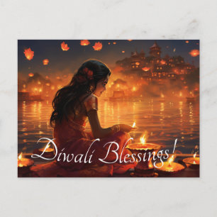Cartão Postal Texto personalizado 🤩 Feliz Diwali