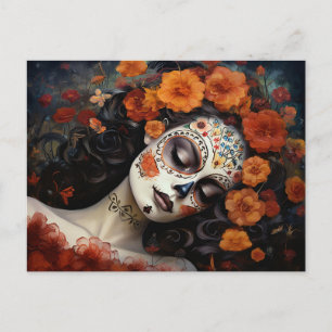 Cartão Postal Texto personalizado 💀  La Calavera Catrina com ro