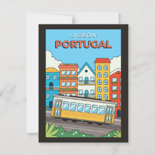 Cartão Postal Texto personalizado Lisboa Portugal