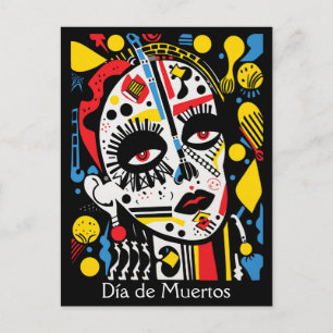 Cartão Postal Texto personalizado 💀 Pop Art Calavera nesse