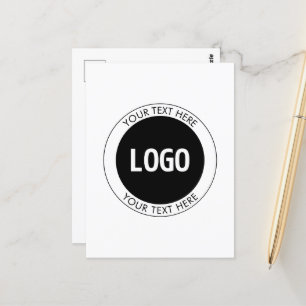 Cartão Postal Texto Personalizável Simples & Seu Logotipo ou Ima