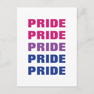 Cartão Postal Texto Repetido Personalizável do Orgulho Bissexual