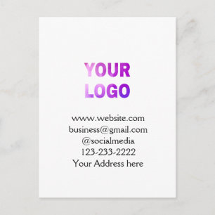 Cartão Postal texto simples mínimo adicione seu logotipo/design 