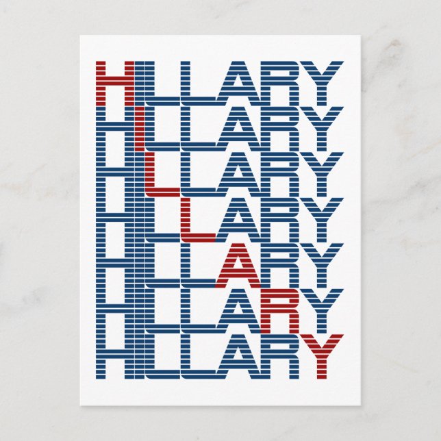 Cartão Postal textoPilhasClinton hillary (Frente)