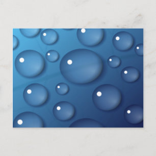 Cartão Postal Textura de gota de água azul