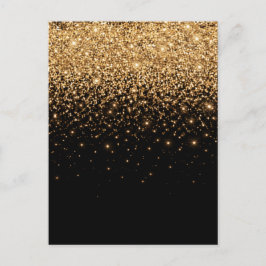 Cartão Postal Textura de Luxo Elegante Brilho Dourado