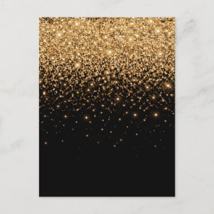 Cartão Postal Textura de Luxo Elegante Brilho Dourado