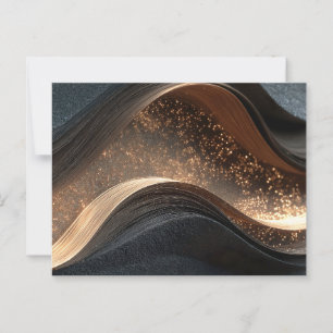 Cartão Postal Textura de onda abstrato com cintilações de Ouro