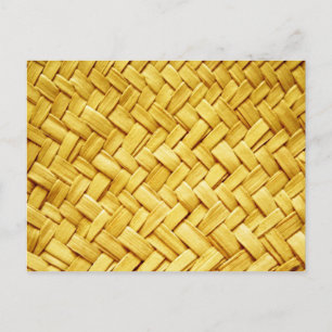 Cartão Postal Textura de palha de tecido amarelo