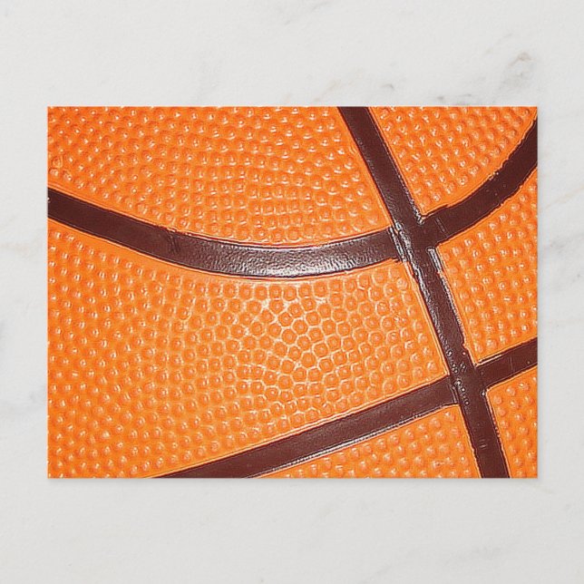 Cartão Postal Textura de Pele de Basquetebol em Close-Up (Frente)