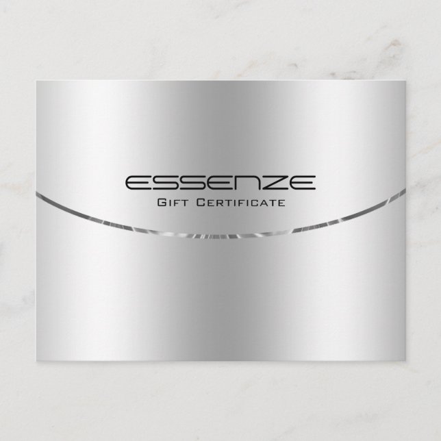 Cartão Postal Textura de prata metálica minimalista moderna (Frente)