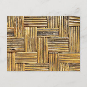 Cartão Postal Textura de tecelagem de bambu